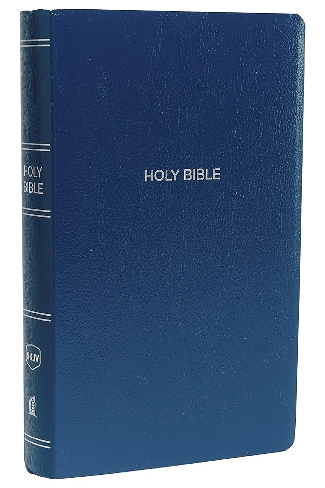 NKJV, Gift and Award Bible, Leather-Look, Blue, Red Letter, Comfort Print: Holy Bible, New King James Version cover image