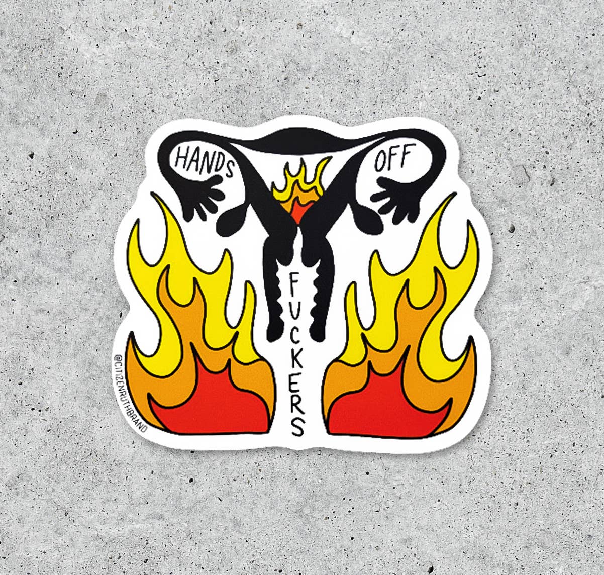 Hands off Uterus vinyl sticker