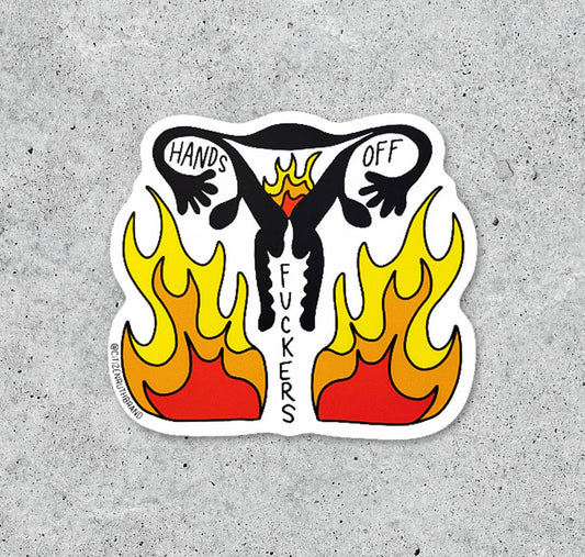 Hands off Uterus vinyl sticker
