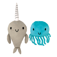 Narwhal and Jelly Plush Set: 14 and 7 W/Tentacles (Narwhal and Jelly)